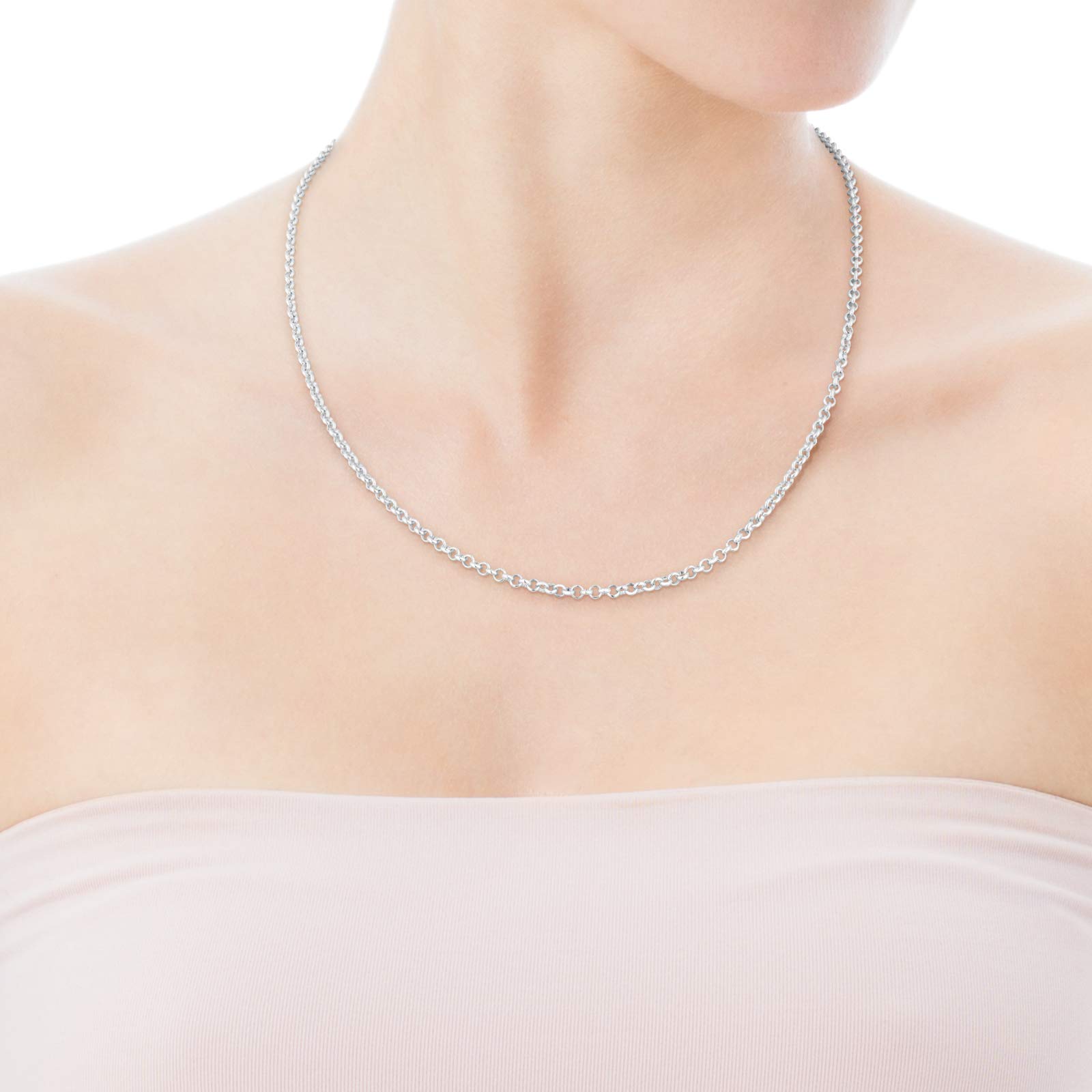 TOUS Gargantilla de Plata de Primera Ley para Mujer con Bolas, 50cm Intercaladas,Versátil y Atemporal, Colección CHAIN