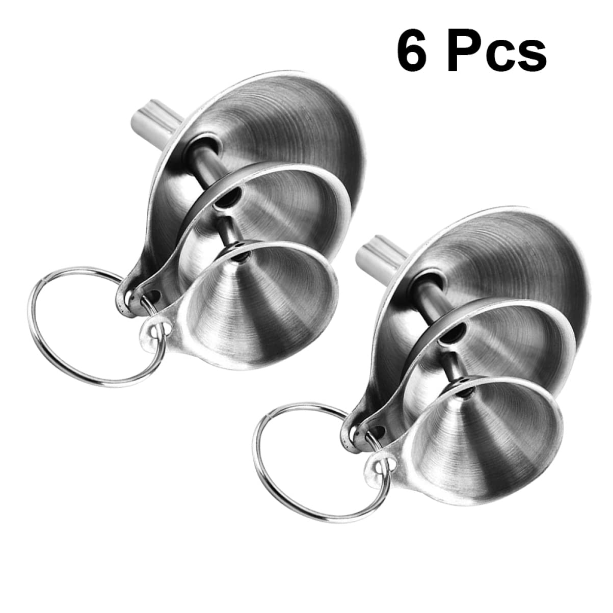Ciieeo 4 Set Pz mini imbuto in metallo imbuti per cucina separatore di profumo imbuto da cucina per l'olio a bocca larga Acciaio inossidabile dell'olio