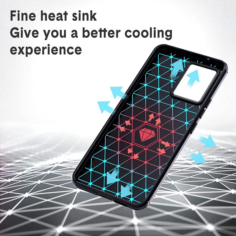 Image of NPRC Hybrid Ultra Slim Protective Case TPU Non-Slip Carbon Fiber Texture Shockproof Case Cover for Vivo V23 - Black