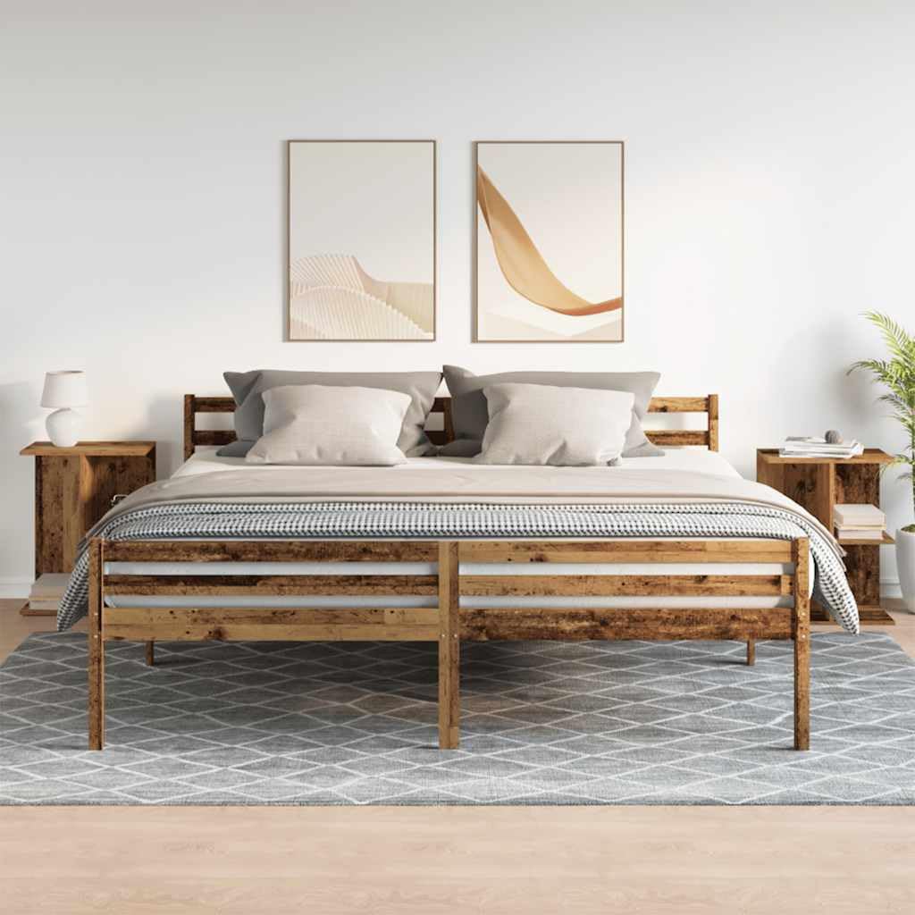 Stoliki nocne, 2 szt. wygląd starego drewna 46,5 x 29 x 61 cm, materiał drewnopochodny, stolik pomocniczy, nowoczesny design, wytrzymała półka, łatwa w pielęgnacji