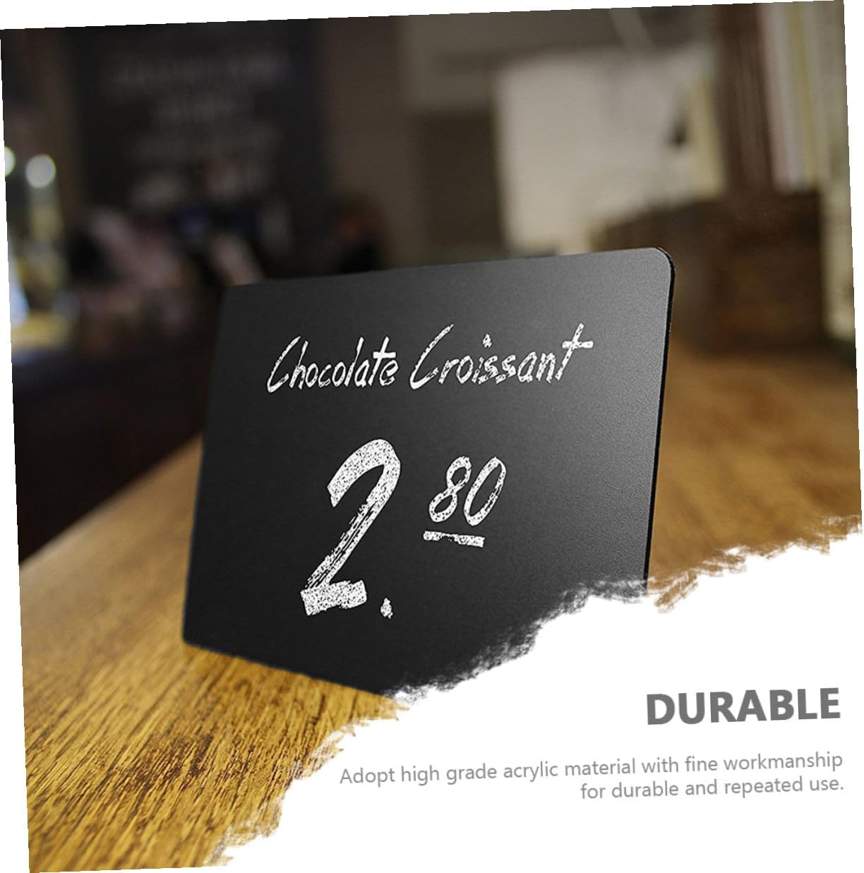 Healifty Mini Chalkboard Sign with 12pcs Black Acrylic Desktop Message Boards and 1 Chalk Pen, Erasable Small Blackboard Decoration for Wedding Party Home Counter Display
