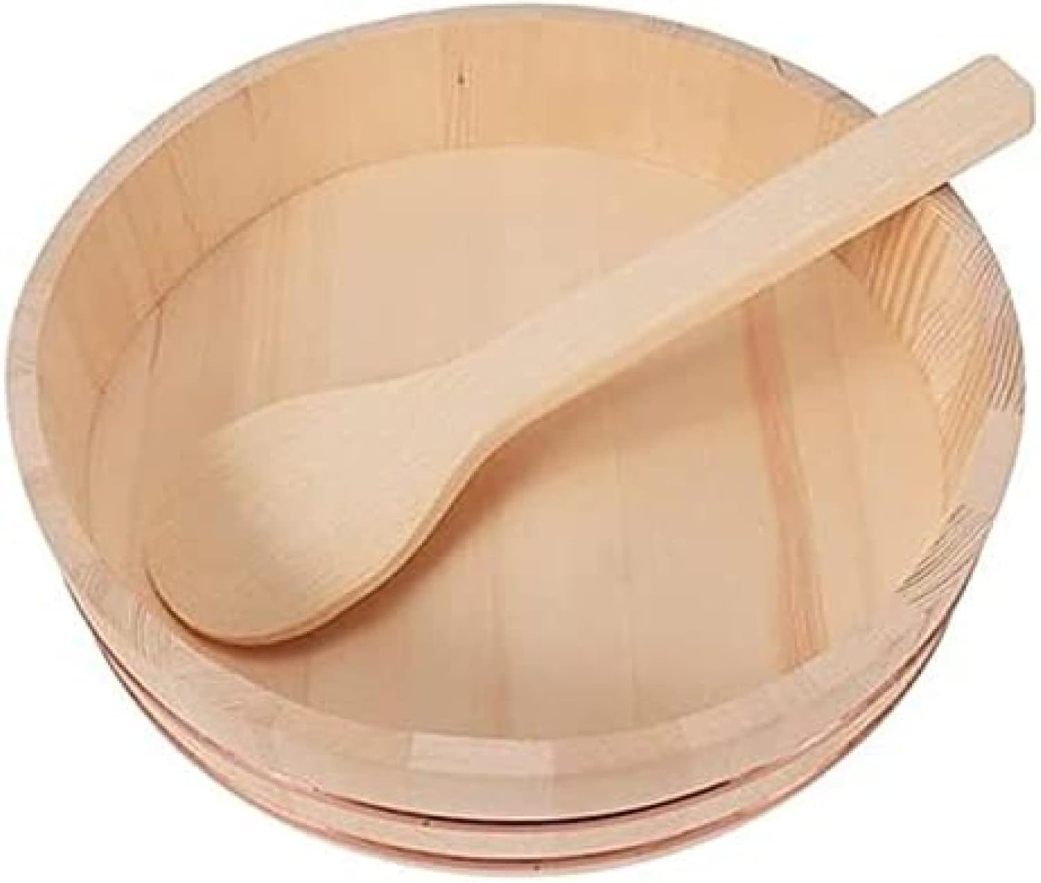 Cuenco de arroz para sushi, recipiente de mezcla de madera, 30 cm, artículos de cocina para preparación de sushi