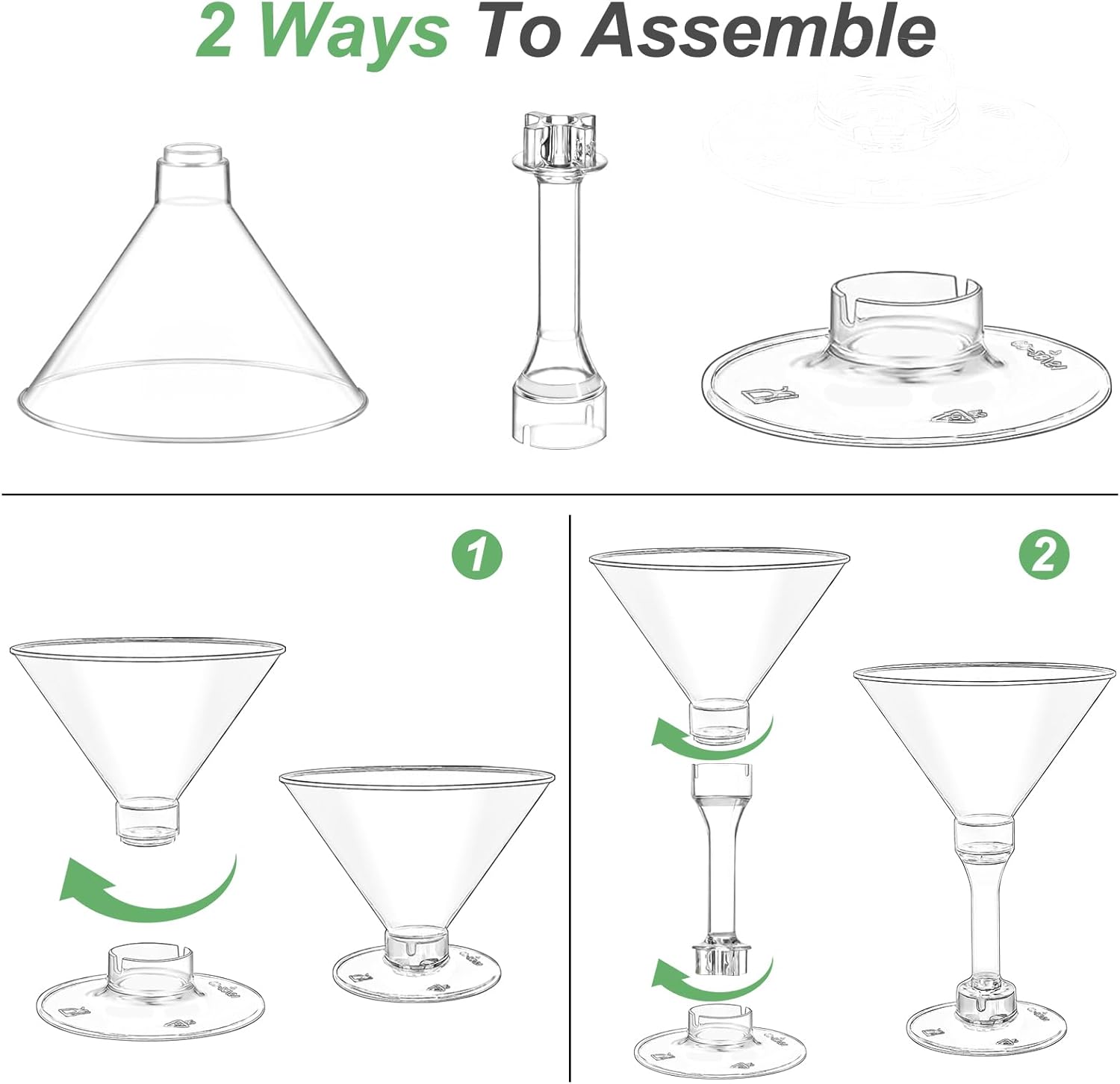 JarThenaAMCS 80 Pack 5Oz Plastic Martini Glasses With Pearl Cocktail Pick Disposable Mini Goblet Clear Cocktail Wine Glasses For Bar Party Margarita Appetizer Dessert Supplies