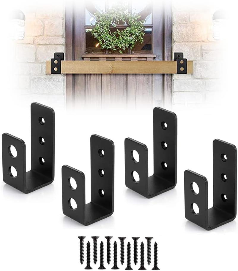 4PCS 2x4 Door Barricade Brackets Stainless Steel Door Security Bar