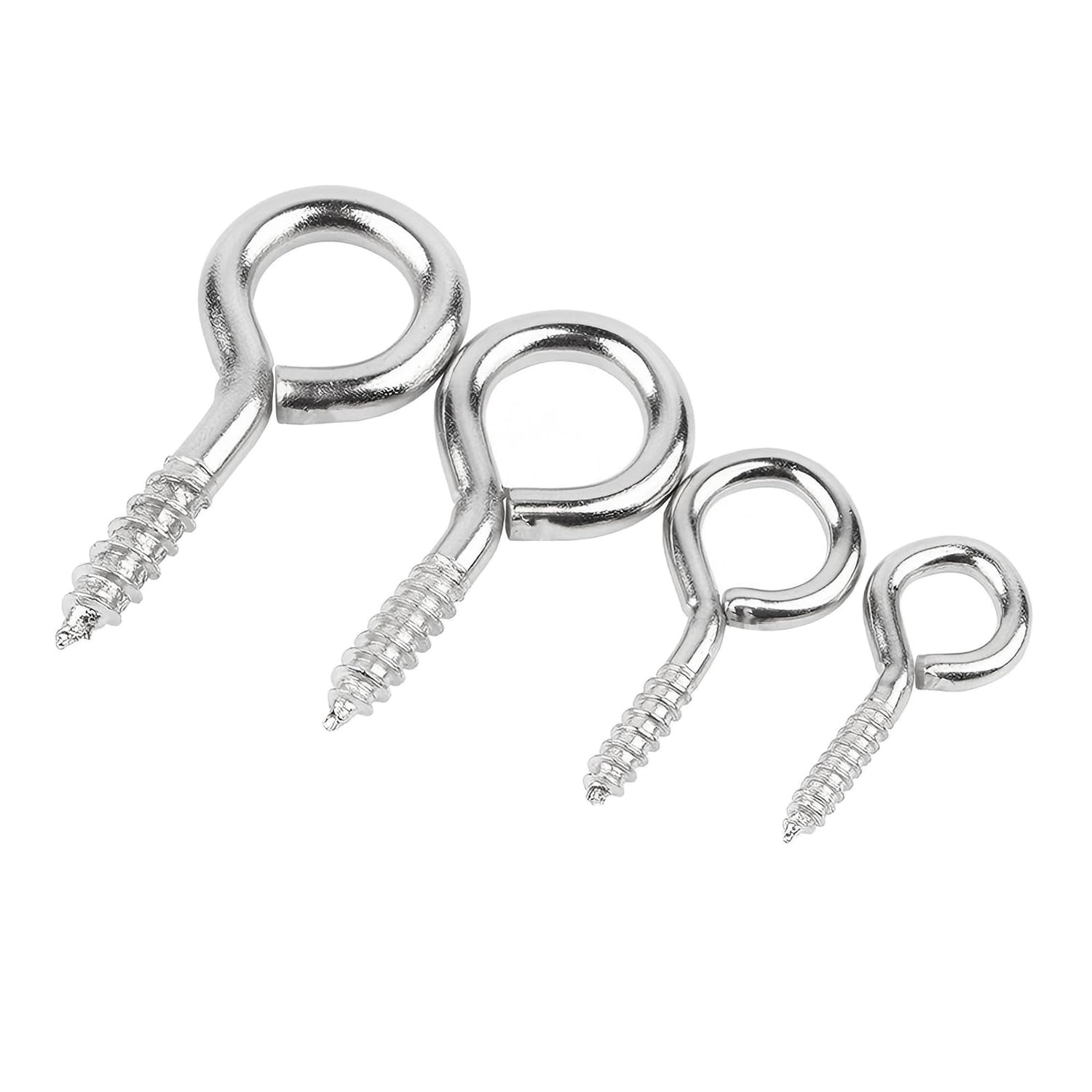 20 Pezzi Viti a Occhio, 15mm(0,59") Ganci a Vite, Gancio a Occhiello in Acciaio al Carbonio, Occhiello a Vite Autofilettante per Legno, Artigianato