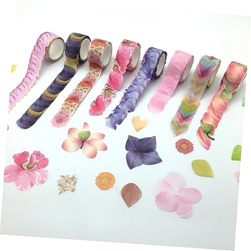 Miniatura 2 de COHEALI Pegatinas de cinta de pétalos elegantes, pegatinas decorativas de flores para álbumes de recortes, diarios de caléndula