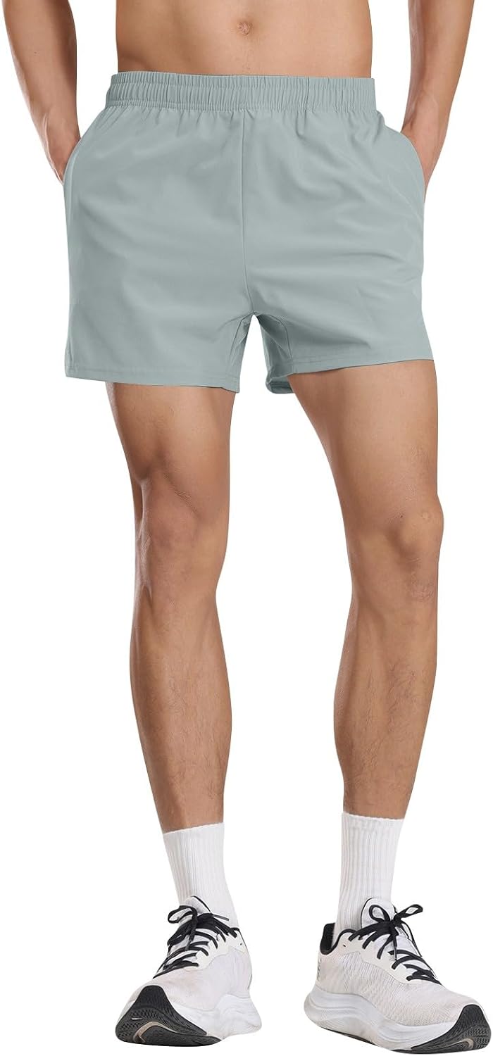 WENKOMG1 Mens Gym Shorts 3" Quick Dry Bodybuilding Workout Shorts Lightweight Running Jogging Lounge Gym Bottoms