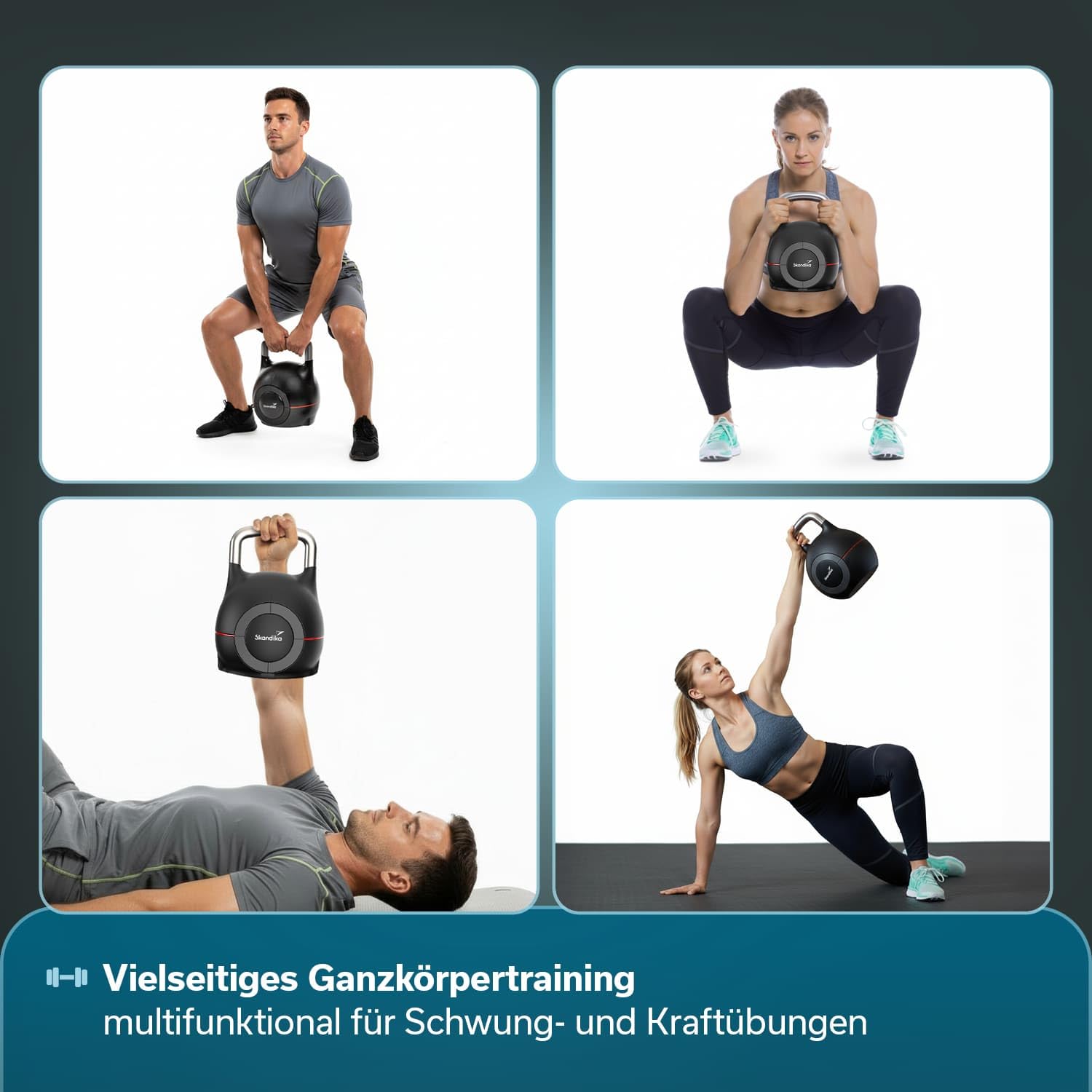 Skandika Kettlebell Paino hantle z możliwością regulacji, 7 stopni, 2 do 20 kg, uniwersalne wzornictwo, szybka wymiana ciężarów, kompaktowe, regulowane hantle do domu, na siłownię, fitness