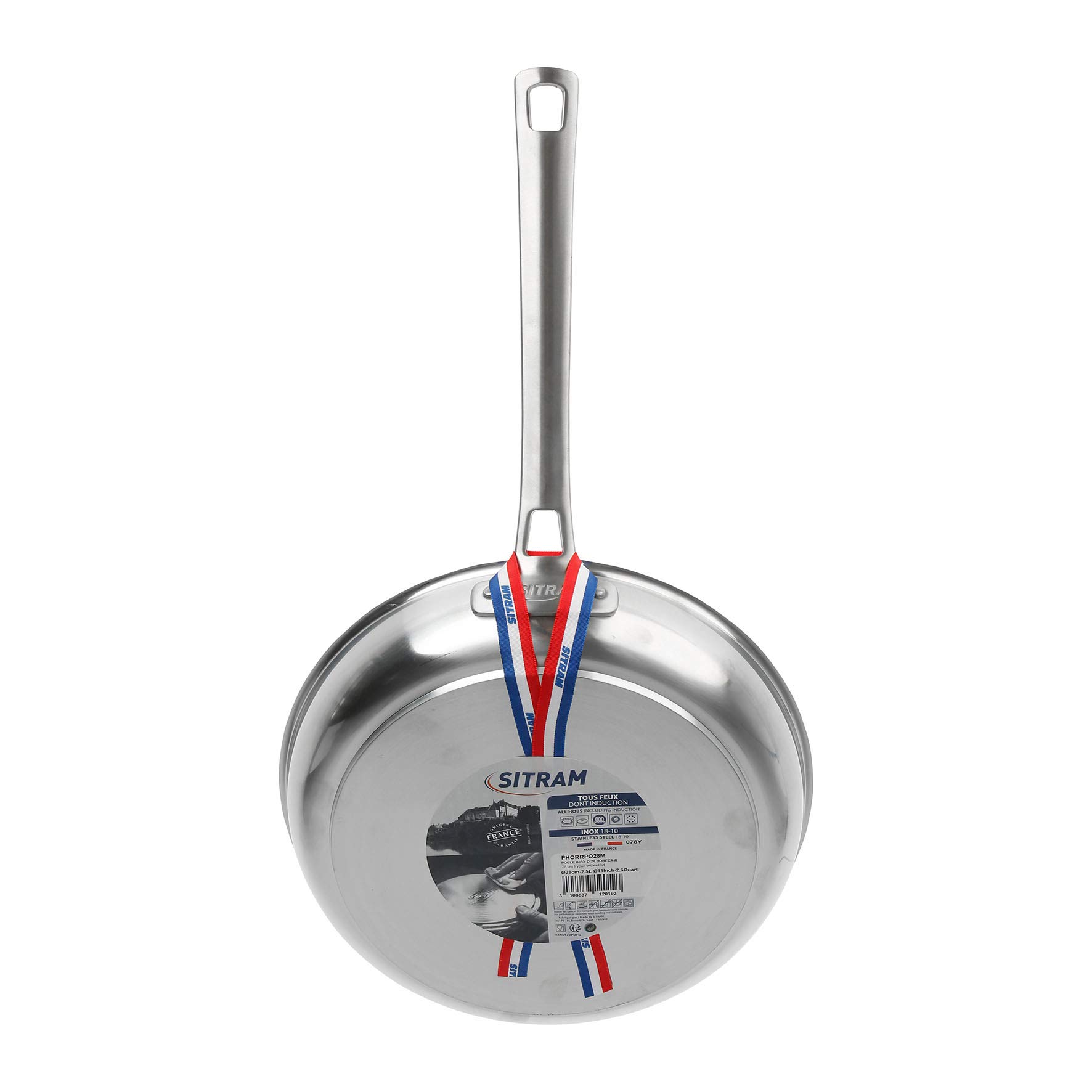 Poêle Sauteuse Sitram Endurance 24 Cm - Inox Triple Fond, Couvercle Verre, Tous Feux Dont Induction