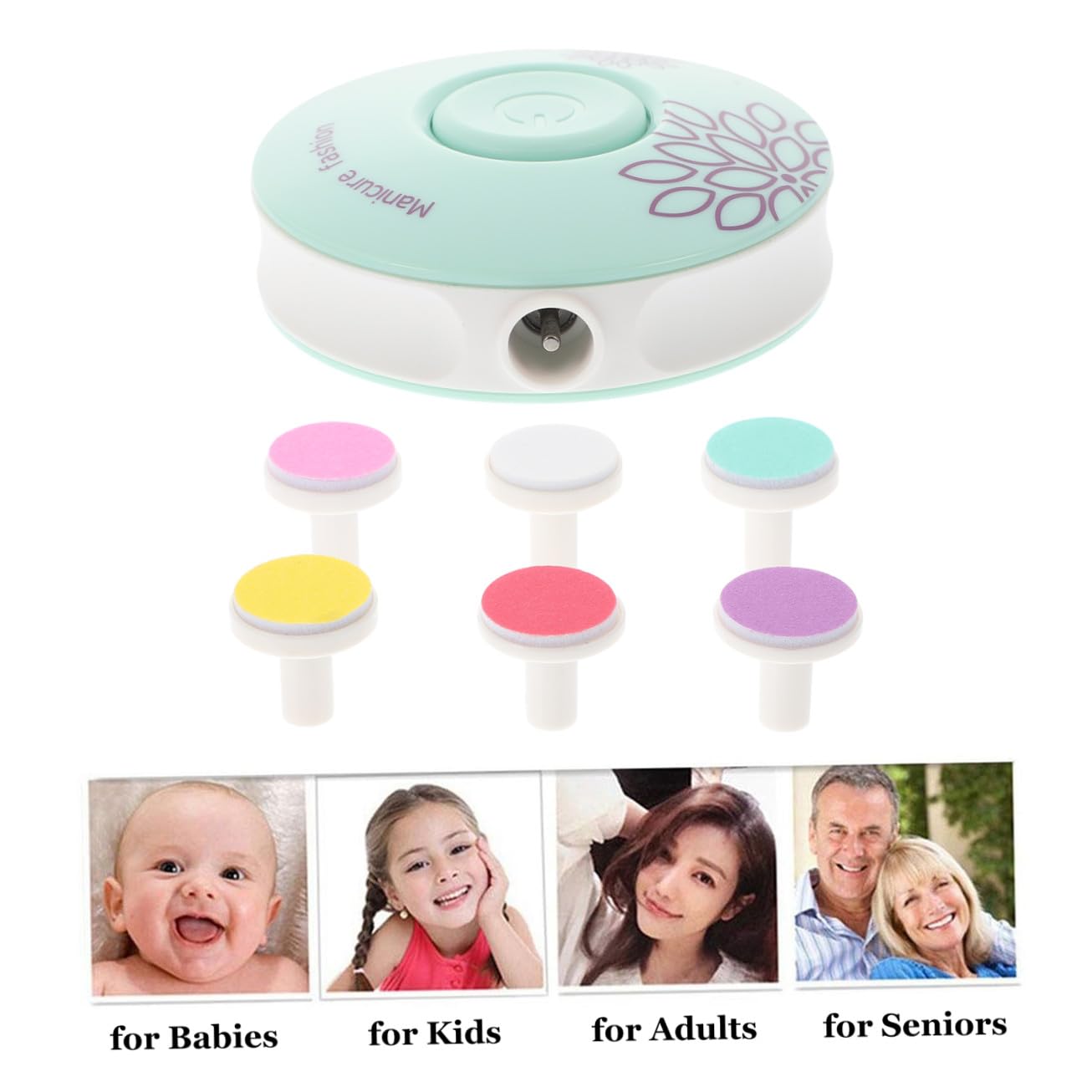 ibasenice 3pezzi Trimmer Elettrico Per Unghie Per Manicure e Pedicure Sicura Include Testine e Batterie Compatto e Facile Da Trasportare Strumento Di Delle Unghie Resistente e Duraturo