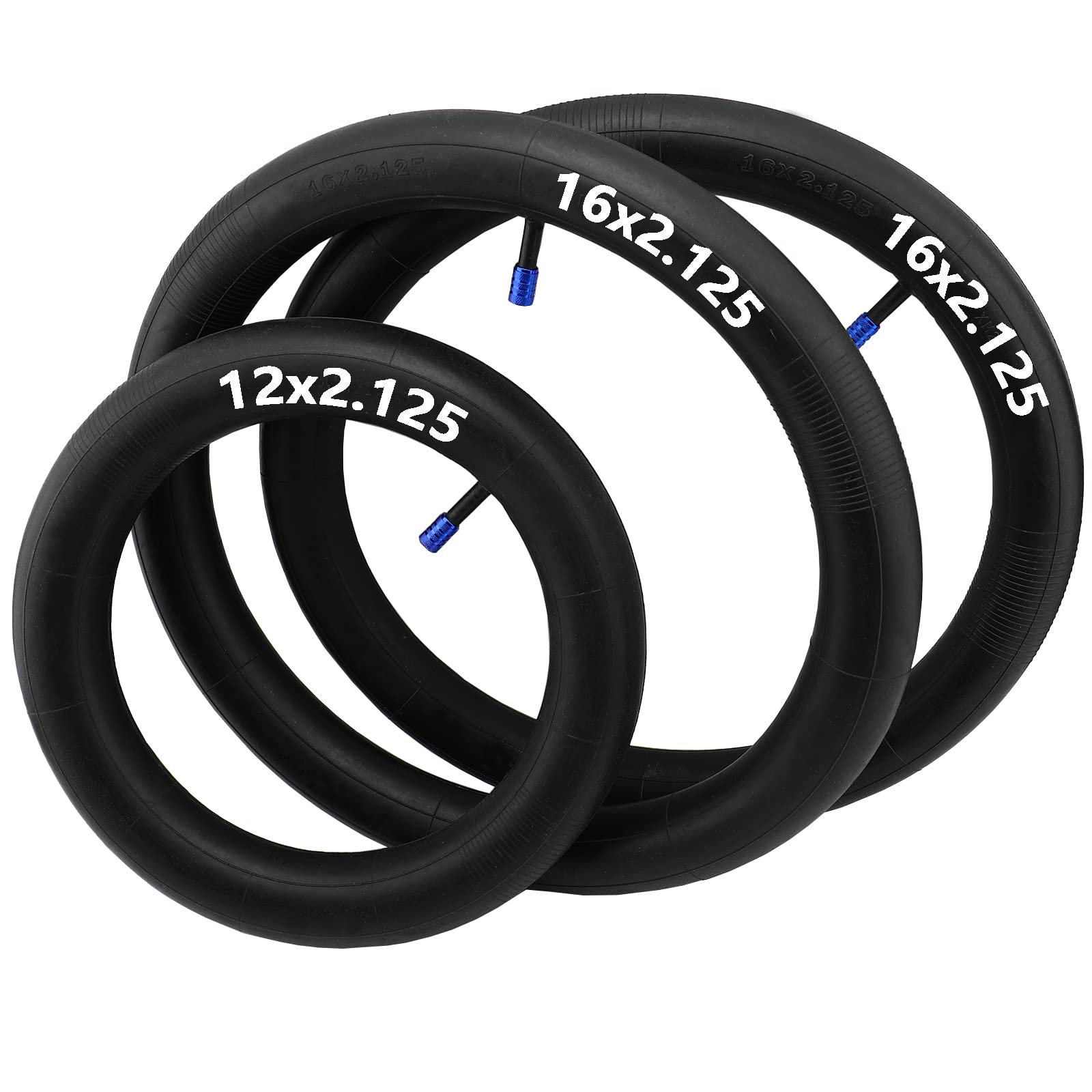 16'' x2.15 x2 Back and 12.5'' x2.15 x1 Front Premium Explosion Proof Front Inner Tire Tube 3 Piece Set for BOB Revolution Strollers Like SE/Pro/Flex/