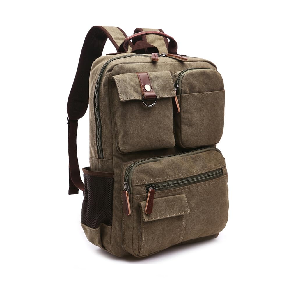 XINYASEE Vintage Mochila de lona para portátil, Mochila Senderismo Camping Colegio Retro High School Vintage Mochila Colegio Laptop Bolsa de viaje de los hombres Escuela Camping