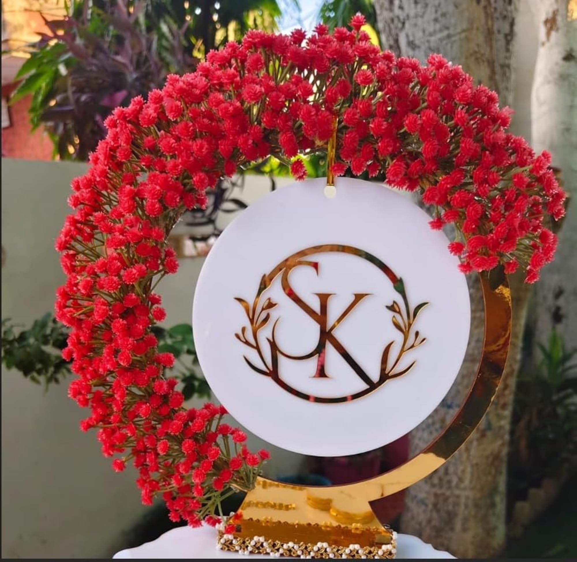 Personalized Engagement Wedding Ring Platter with Acrylic Name and Logo