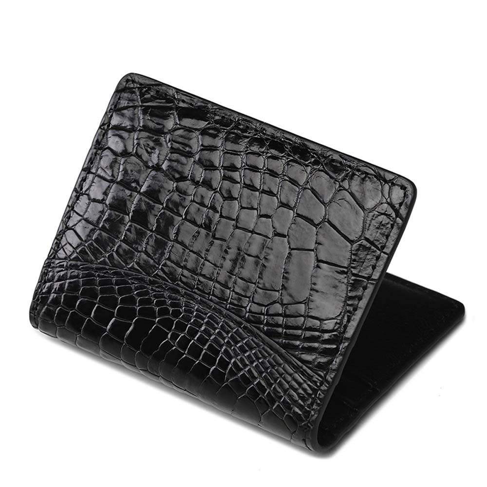 EEKUY Men Crocodile Skin Credit Card Holder, 6 Card Slots Leather Driver's License Leather Case, Bla