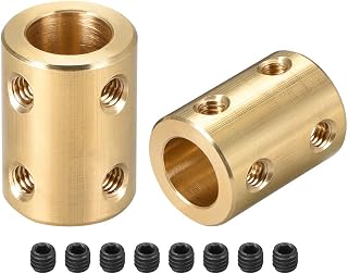 uxcell 10mm to 10mm Bore Rigid Coupling Set Screw L22XD16 Copper,Shaft Coupler Connector,Motor Accessories,2pcs