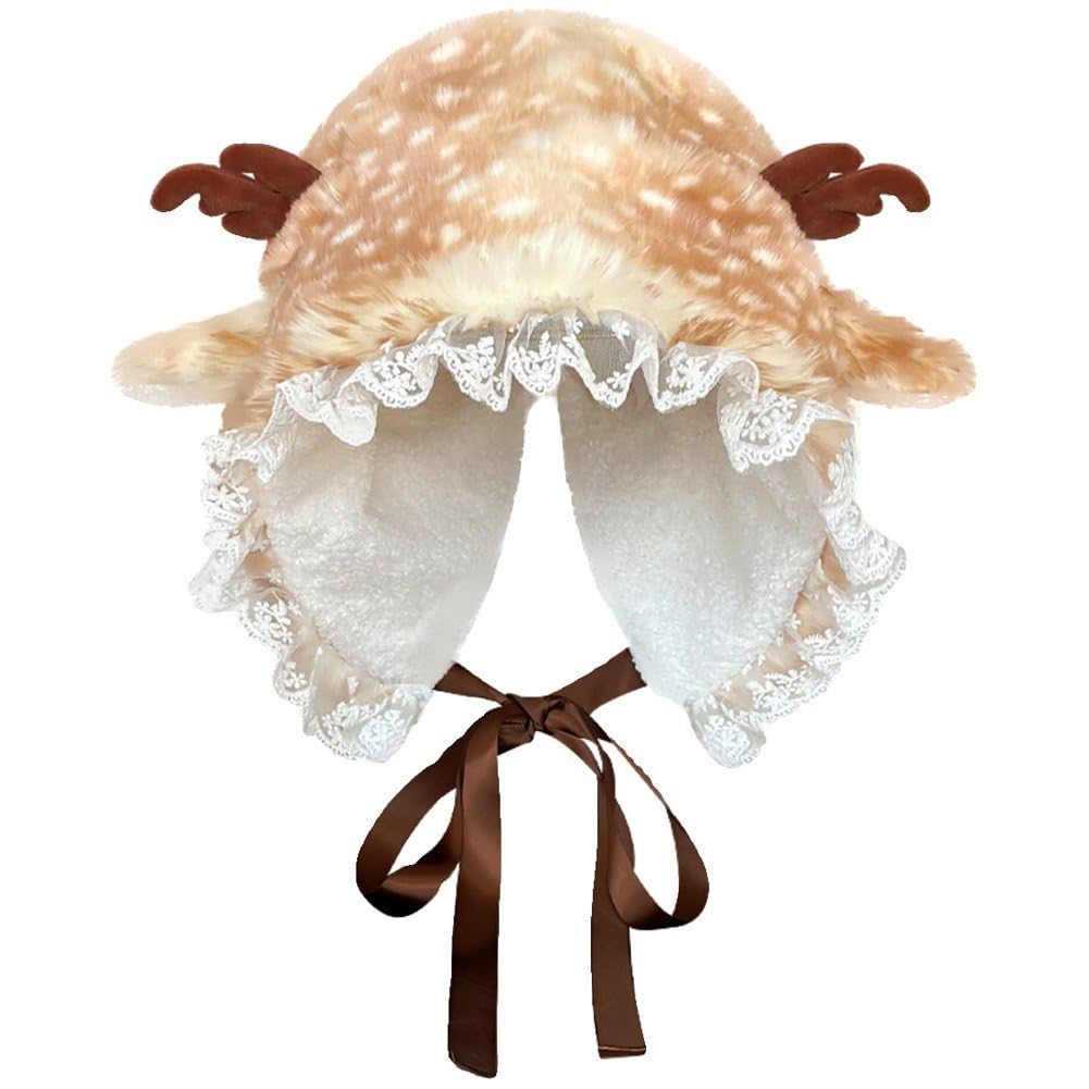 Bonnet de renne avec dentelle pour rester au chaud durant les fêtes