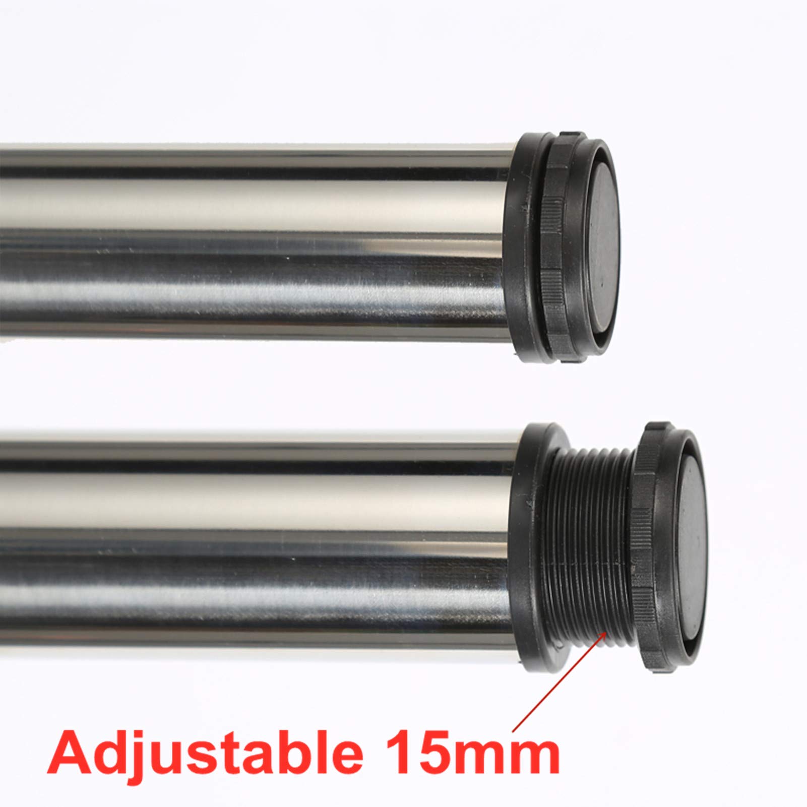 Kit de 4 Pies Redondo para Mesa,Patas de Mesa en Acero Inoxidable,Patas de Mueble de Cocina Regulables,Altura Regulable 0-15mm,Unidad/Desayunador Barra/Escritorio Piernas de Metal,Plata(90cm/35.4in)
