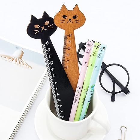 Amazon Co Jp 2個15cmかわいい漫画猫定規カワイイ文房具ノベルティキッズギフト学生学校文房具測定描画ツール便利で巧妙 文房具 オフィス用品