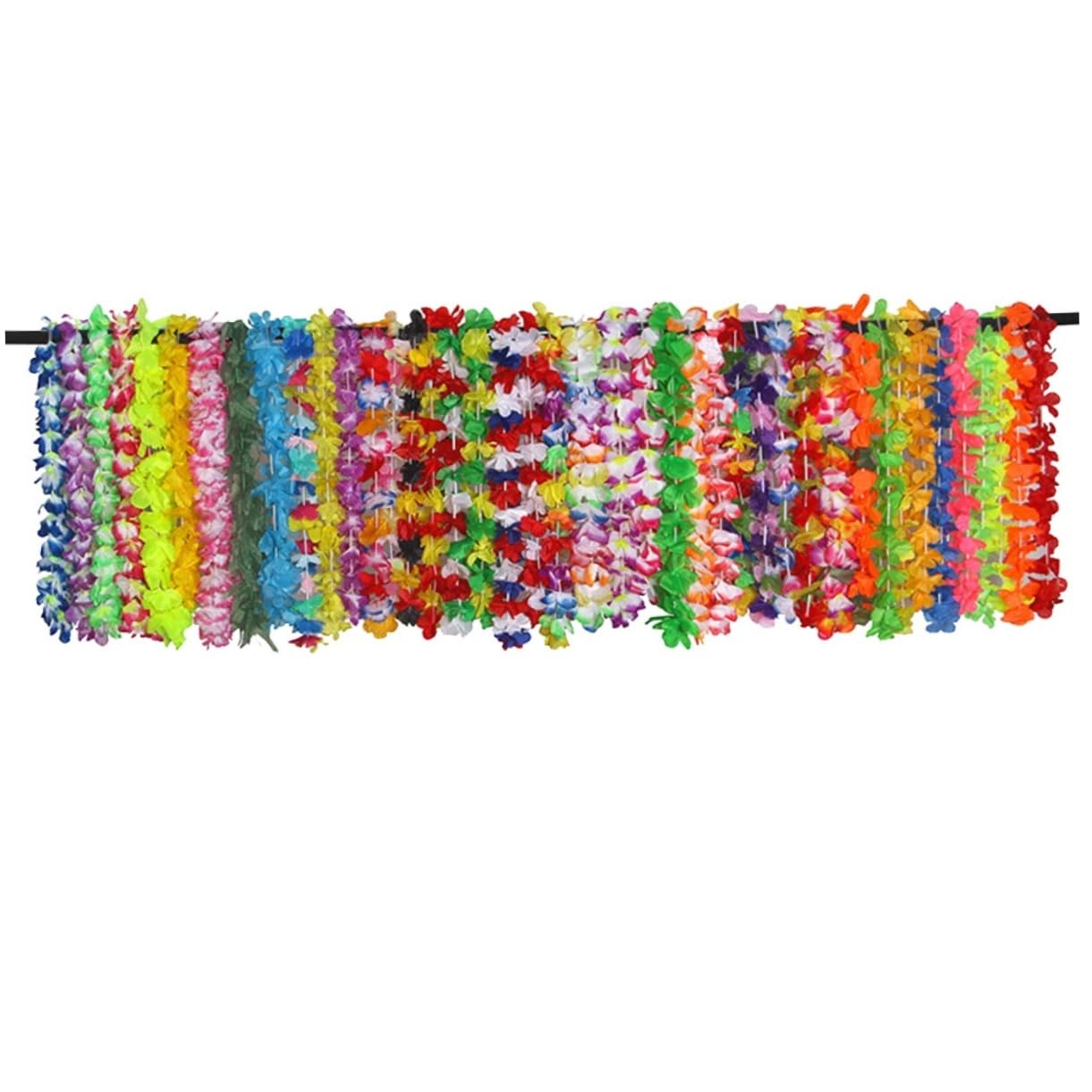 IMIKEYA 42stücke Hawaii-blumenkette mit Bunter Tropischer Luau-Party-Halskette Künstliche Blumenketten für Strandfeste Geburtstage und Dekoration Zufälliger Stil