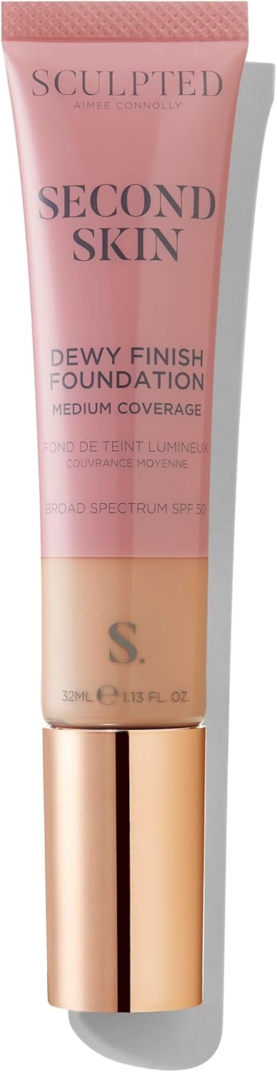 Second Skin Dewy Liquid Mineral Foundation from Sculpted by Aimee (Light Beige 3.9) – 32ml Cruelty-Free, Vegan Liquid Face Foundation for Medium Coverage with SPF 50