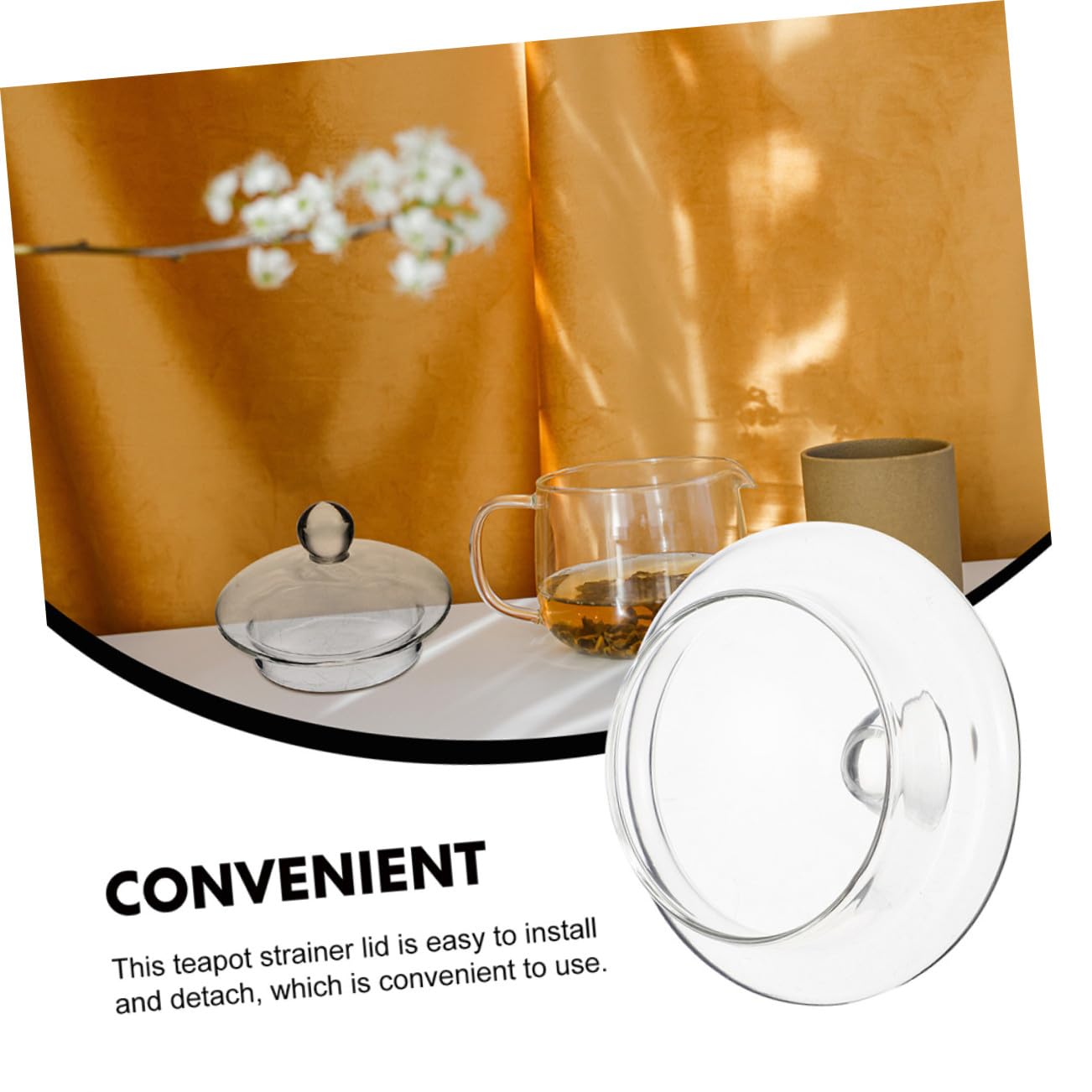 Filtro de Té para Tetera de Vidrio Desmontable, 4 Piezas