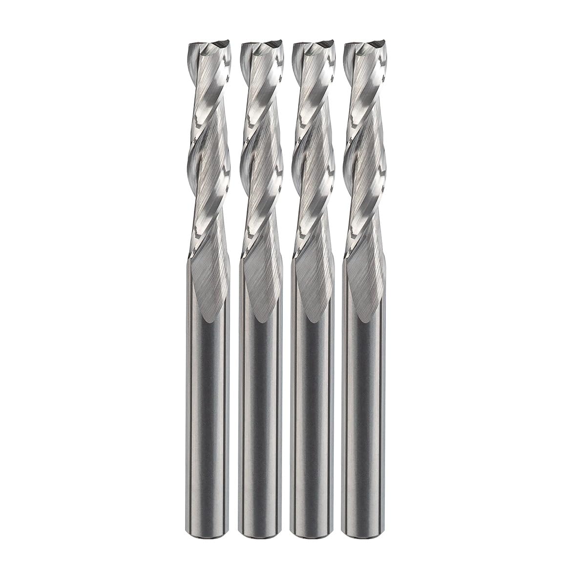 Brocas de enrutador de carburo sólido, CD de 0.25 pulgadas, SH de 0.25 pulgadas, CL de 1-0.25 pulgadas, corte hacia arriba, 2 flautas, paquete de 4, brocas en espiral hechas en Estados