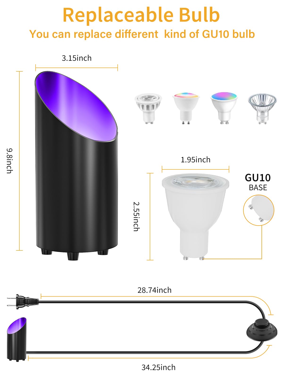 ZUCKEO Indoor Uplighting RGB Floor Can Light LED Spotlight