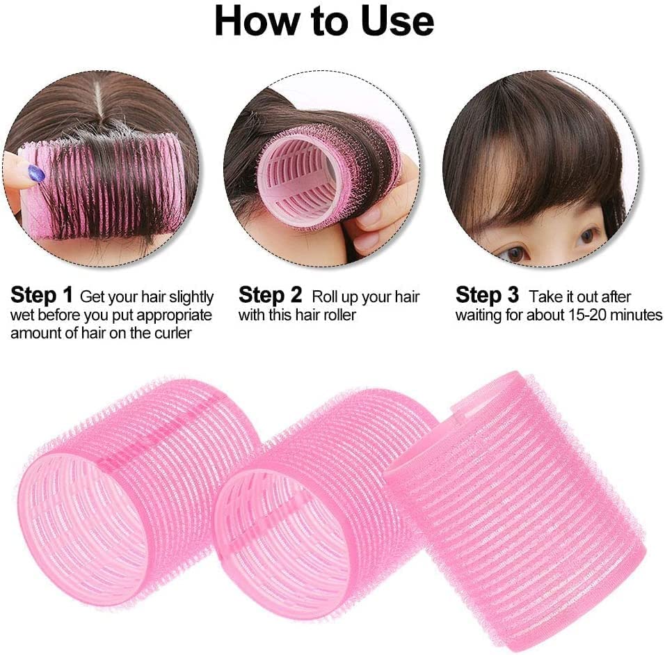 Image of SWEETPEA�6PCS Hair Rollers For Hair Curling | Self Grip Holding Rollers | Rollers for Hair - Hair Rollers for Long Medium Short Hair (SVR004)(3 X 6 CM)