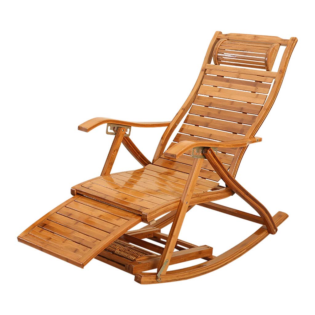 Sedia da Giardino Lettino da Spiaggia, Relax Sedia a Dondolo Pieghevole Patio Sedia da Giardino Poltrona con Comodo Schienale Curvo Regolabile