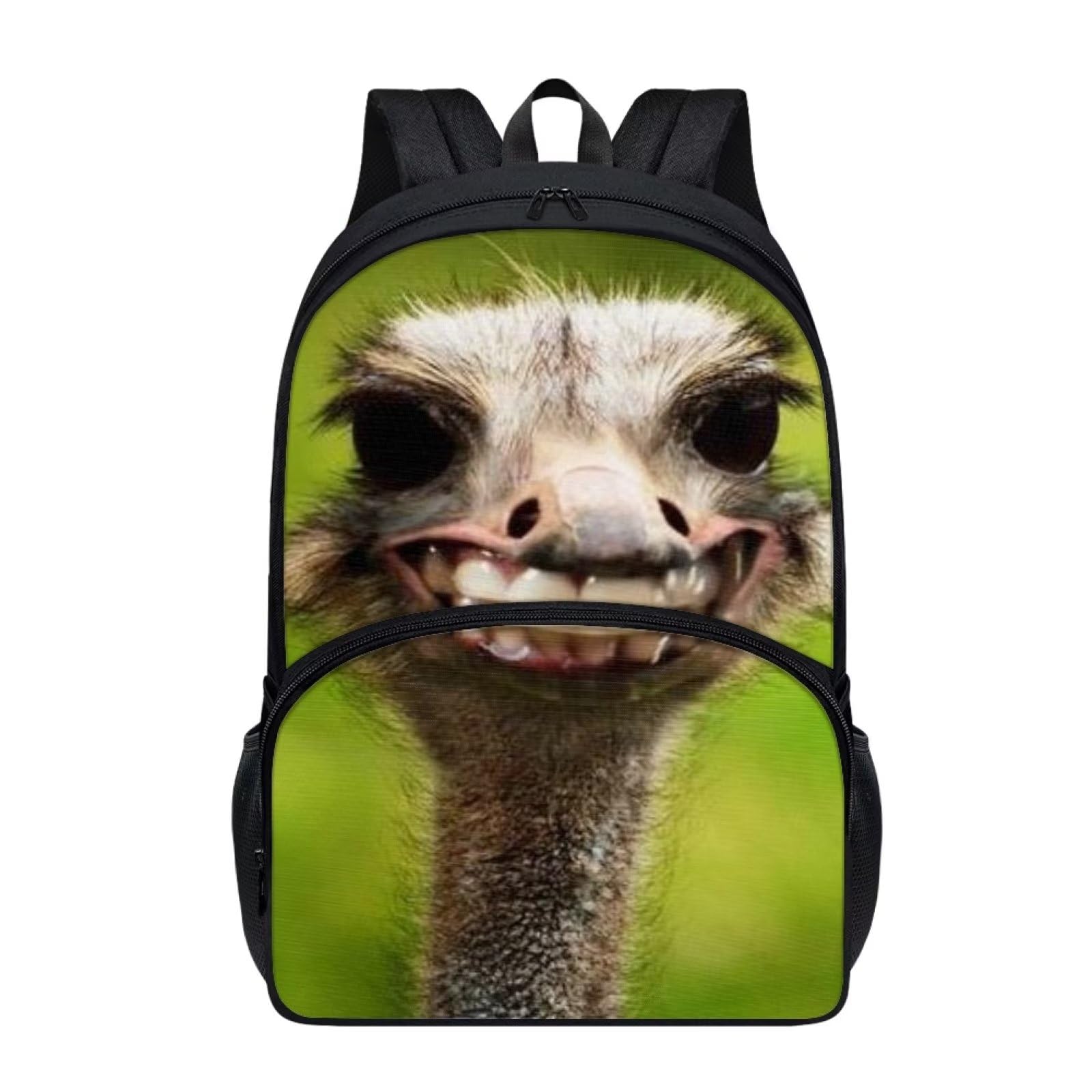 Amzbeauty Weird Ostrich Backpack for School Kids Girls Elementary School Bag for Children Book Bag 17 Inch Casual Daypack