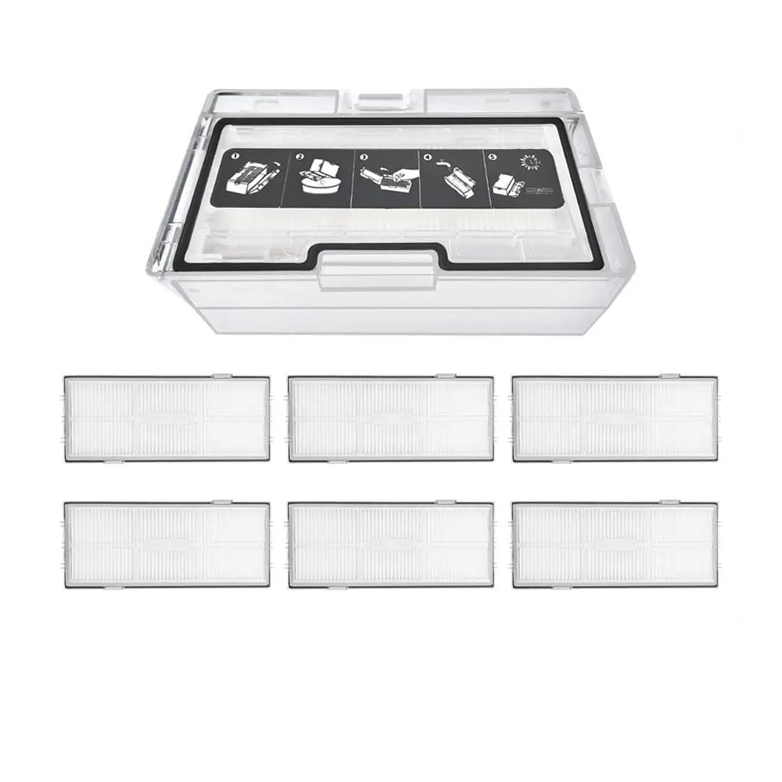 Vacuum attachment Compatible With Roborock S8 / S8 PLUS / S8 Pro Ultra / G20 Robot Vacuum Cleaner Dust Collector Box Dust Bin Spare Part(1 Dust Box 6 Filters)