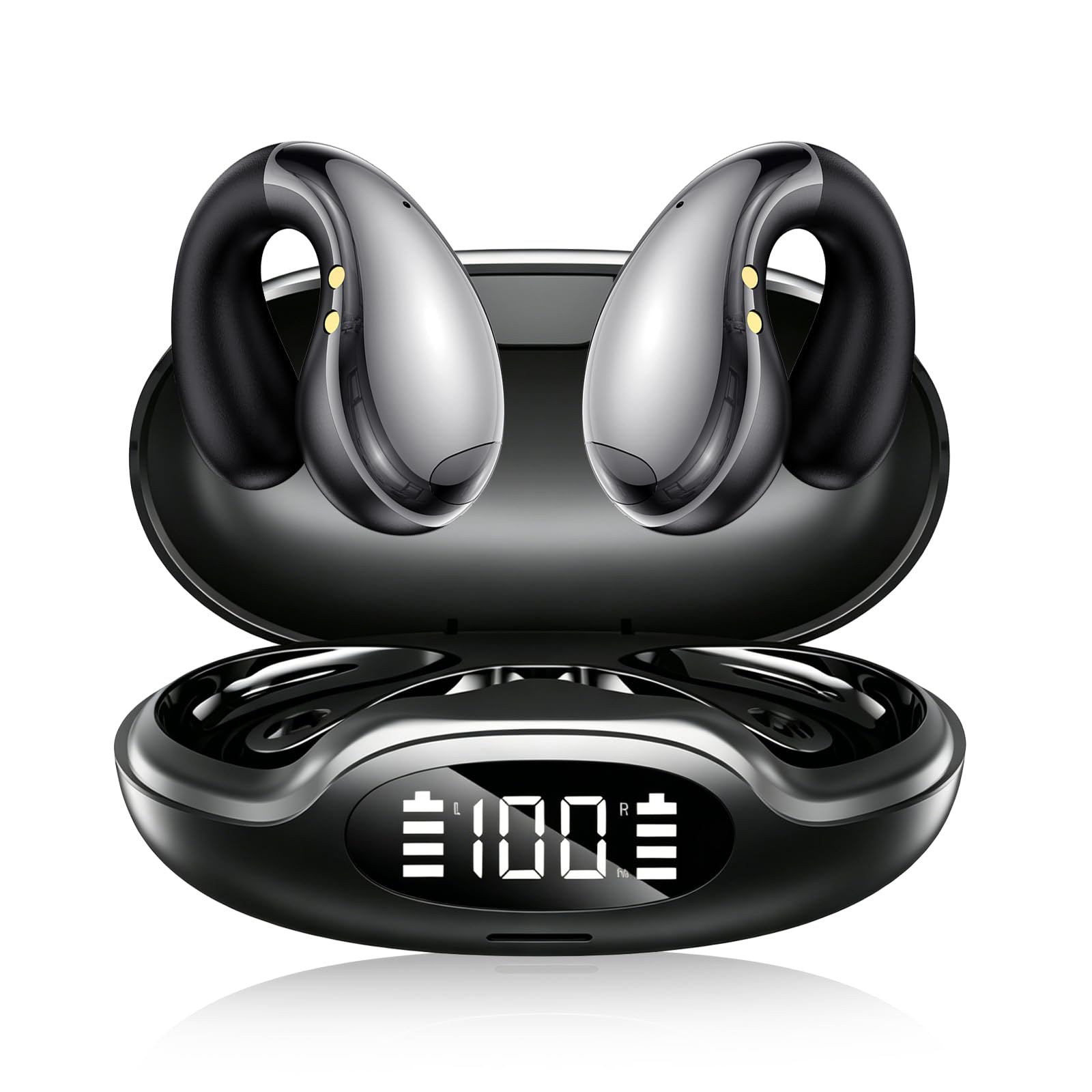 Open Ear Earbud Wireless Bluetooth 5.4, Clip on Ear Buds with AI Translation Earbuds Real…
