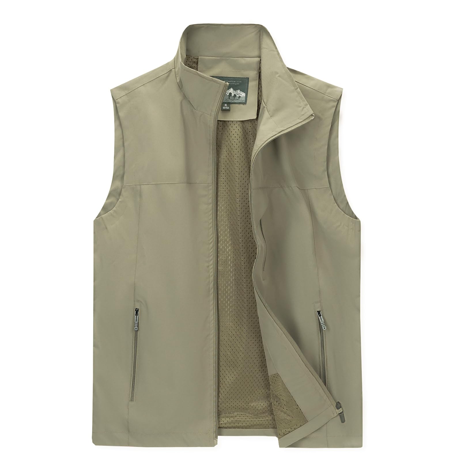 LBL Leading the Better Life Herren leichte Sommer Weste, Outdoor Freizeitweste mit mehreren Reißverschlusstaschen