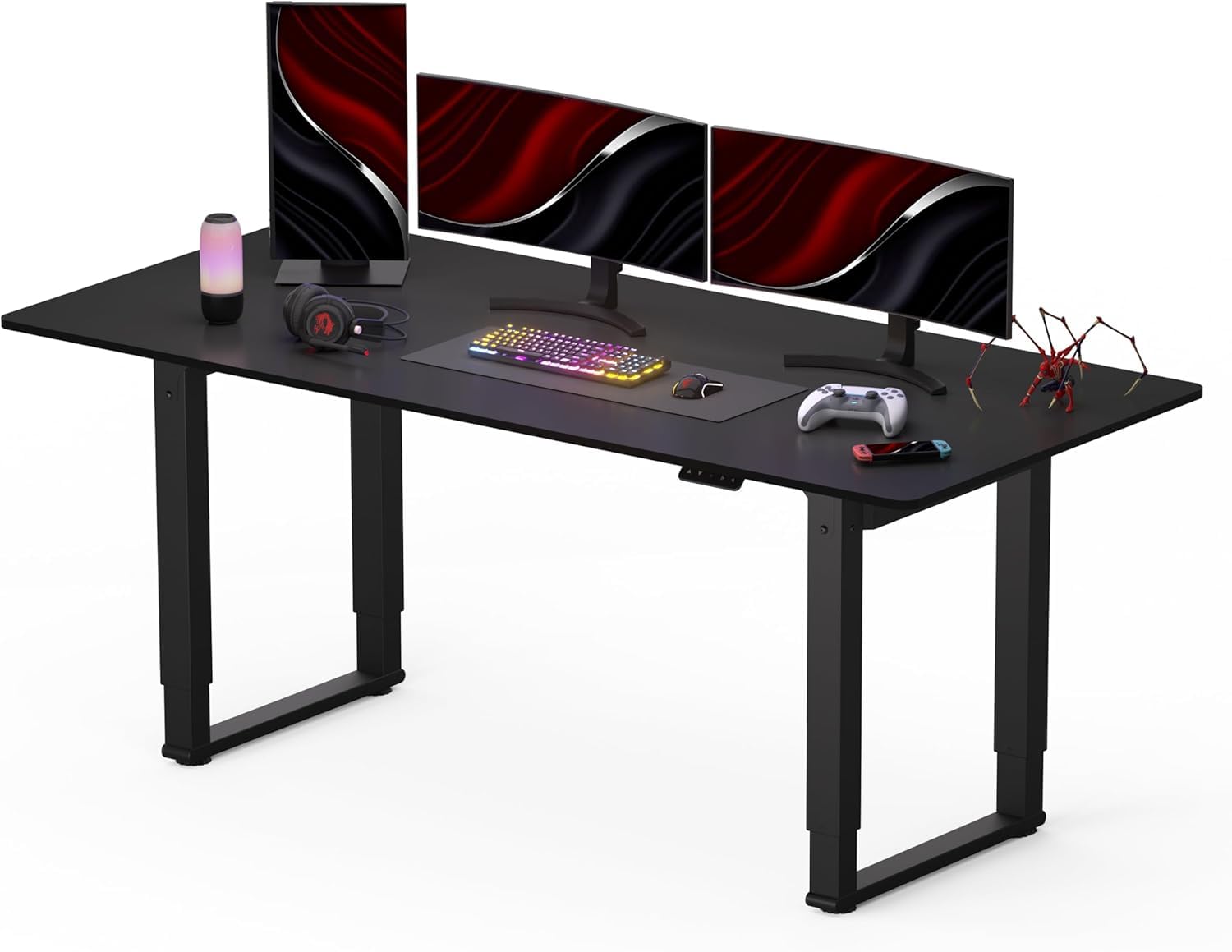 SANODESK Q2 Höhenverstellbarer Schreibtisch- Sitz- & Stehpult mit Tablettisch und Kabelmanagement- Schreibtisch Höhenverstellbar Elektrisch Doppelmotor Touchscreen & Stahlfüßen mit 4 Memory-Steuerung
