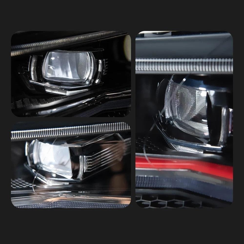 Gruppo Faro Auto Per VW Per POLO 2019-2021 | LED DRL Hella Xenon Lente Hella Hid H7 Accessori Auto(ROSSO,Guidatore mancino)