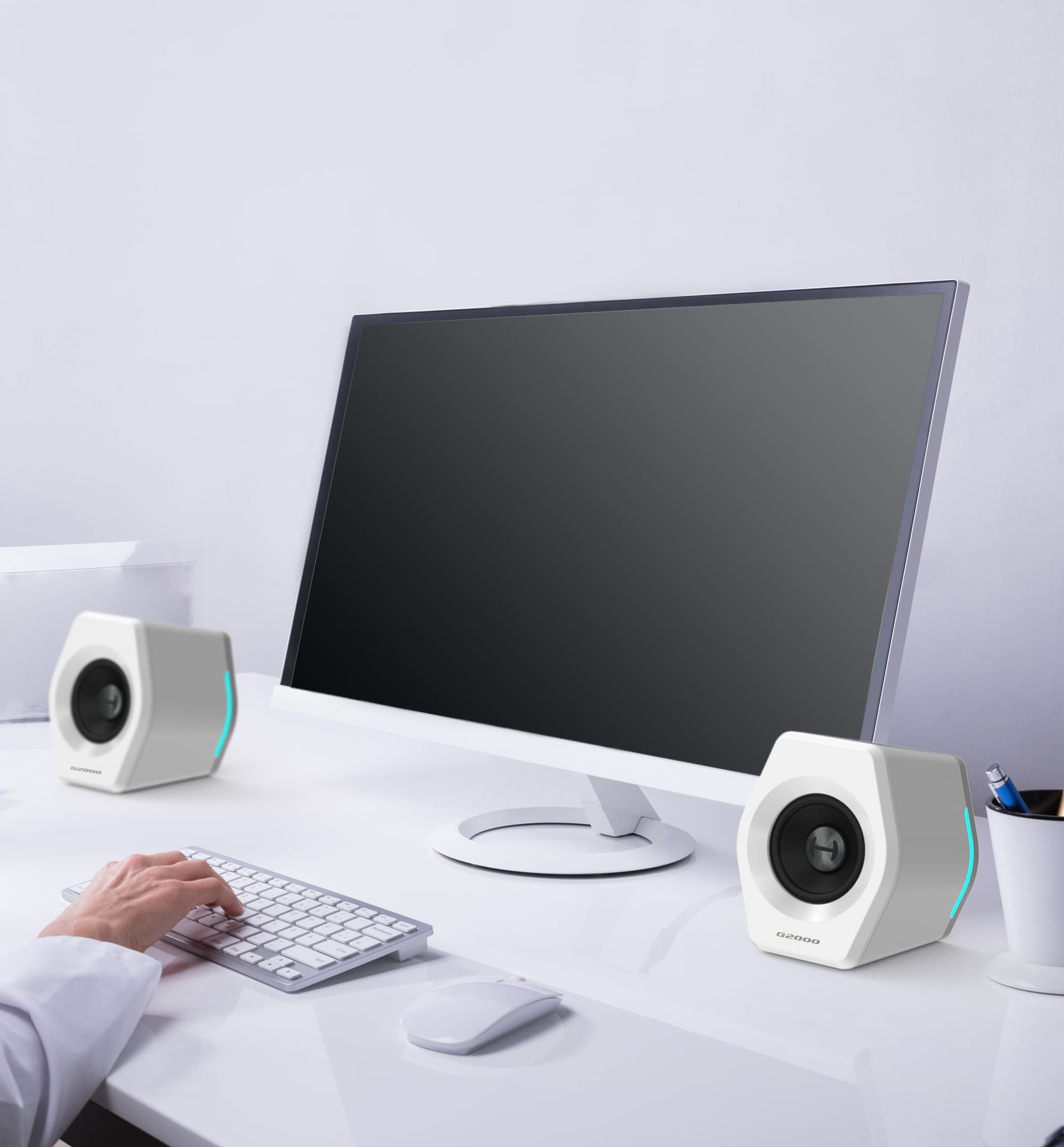 Edifier Altavoces G2000 2.0 Bluetooth Gaming RGB Blanco per PC Gamer - Dettaglio