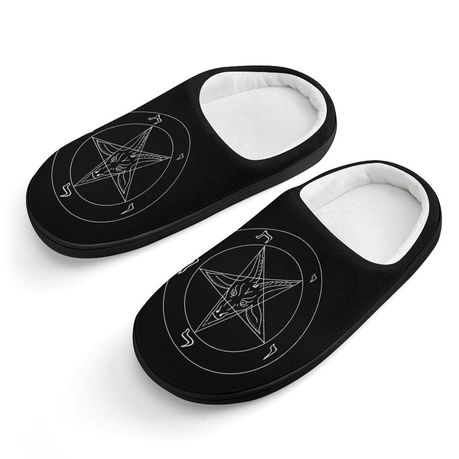 Sigil of Baphomet Cute Cotton Slippers Anti-Slip House Shoes Funny Slipper Indoor Outdoor