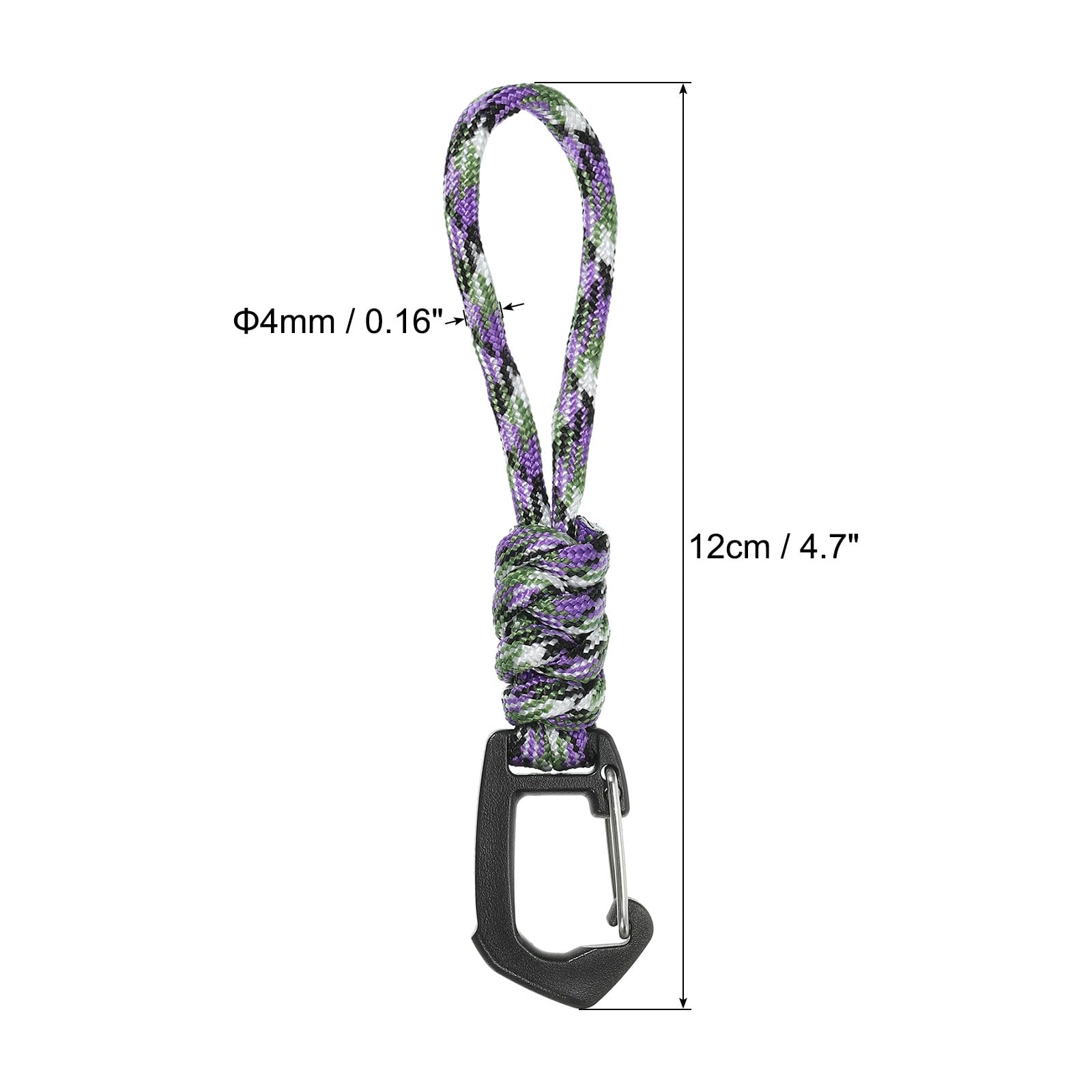 PATIKIL Badge Lanyard 4.7 Inch, Necklace Keychain Cord Metal Clasp Hook Ring Strap for Keys Whistle ID Card Badge Holder Camo Purple - Image 2