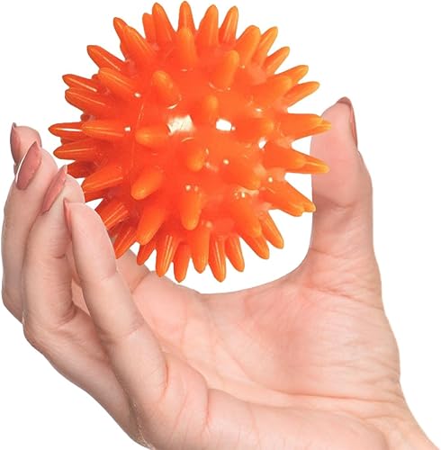 Miniatura 3 de Esquirla Bola de masaje con pinchos, bola de ejercicio de 2.4 in de diámetro, tamaño de bolsillo, bola de masaje de pies, rodillo de masaje con púas