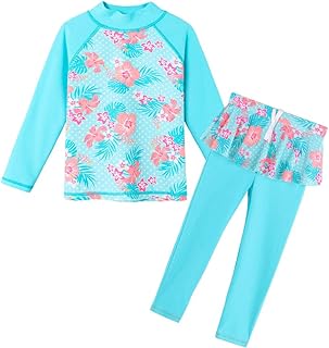 Boys Scrawl Black Swimsuit UPF 50+UV Protection Two Piece Swimming Set 5-14Y Longsleeve Rash Guard Boysuit Costume