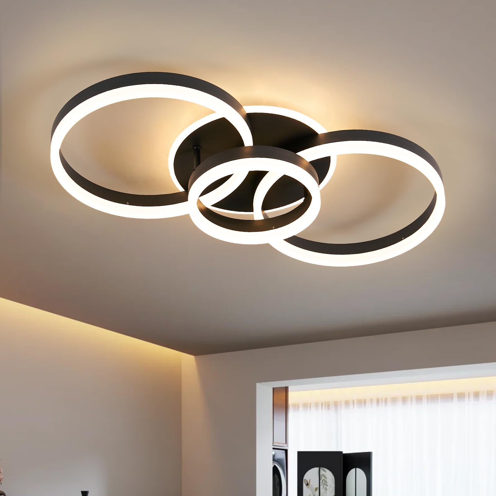 Amdelne Deckenleuchte 65cm | 50W Moderne 3 Ring-Design