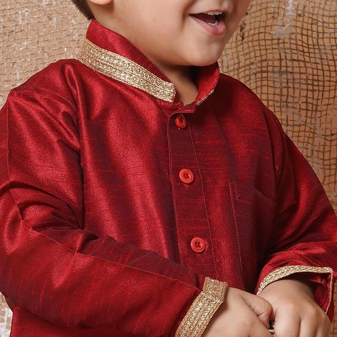 Image of AJ DEZINES Kids Ethnic Wear Pure Cotton Dhoti Kurta Set For Boys