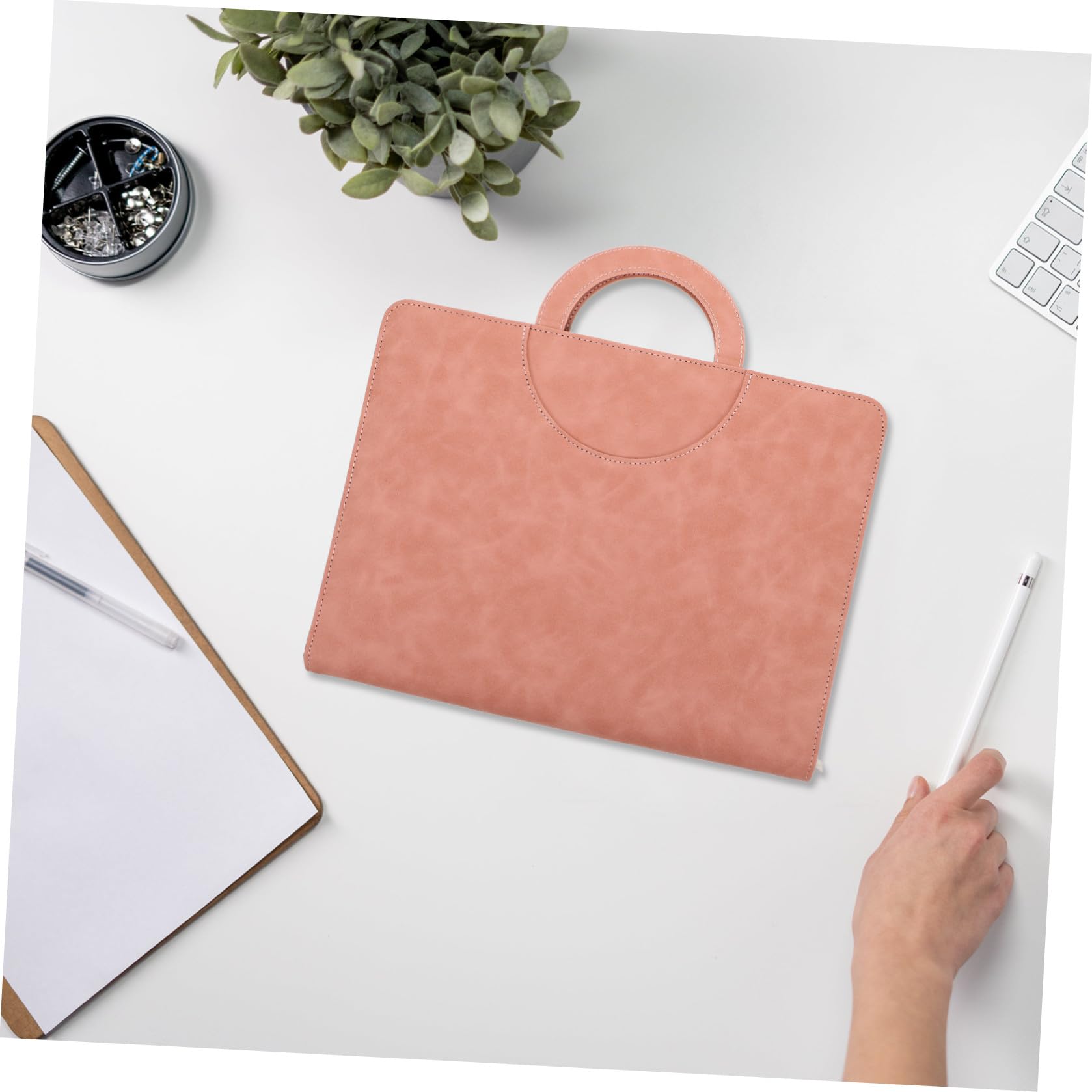 Organizzatore per Famiglie e Studenti, per Emergenze e Traslochi in Pelle di Documenti di Viaggio Multifunzionale in Pu con Cerniera, Borsa Porta Documenti A4 Resistente