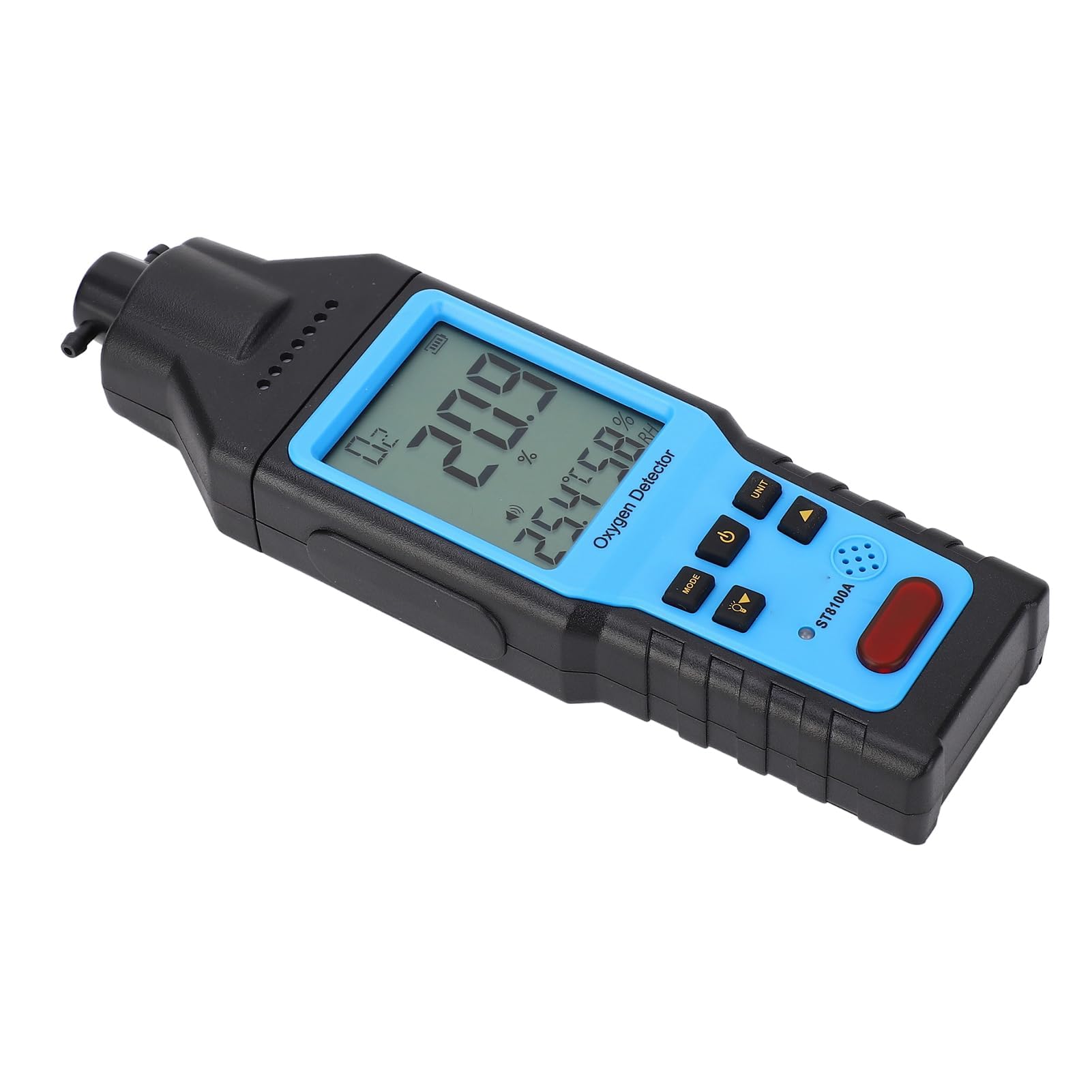 Detector de Oxígeno Portátil Medidor Concentración 0-100% Vol con Alarma para Gas O2 Doméstico