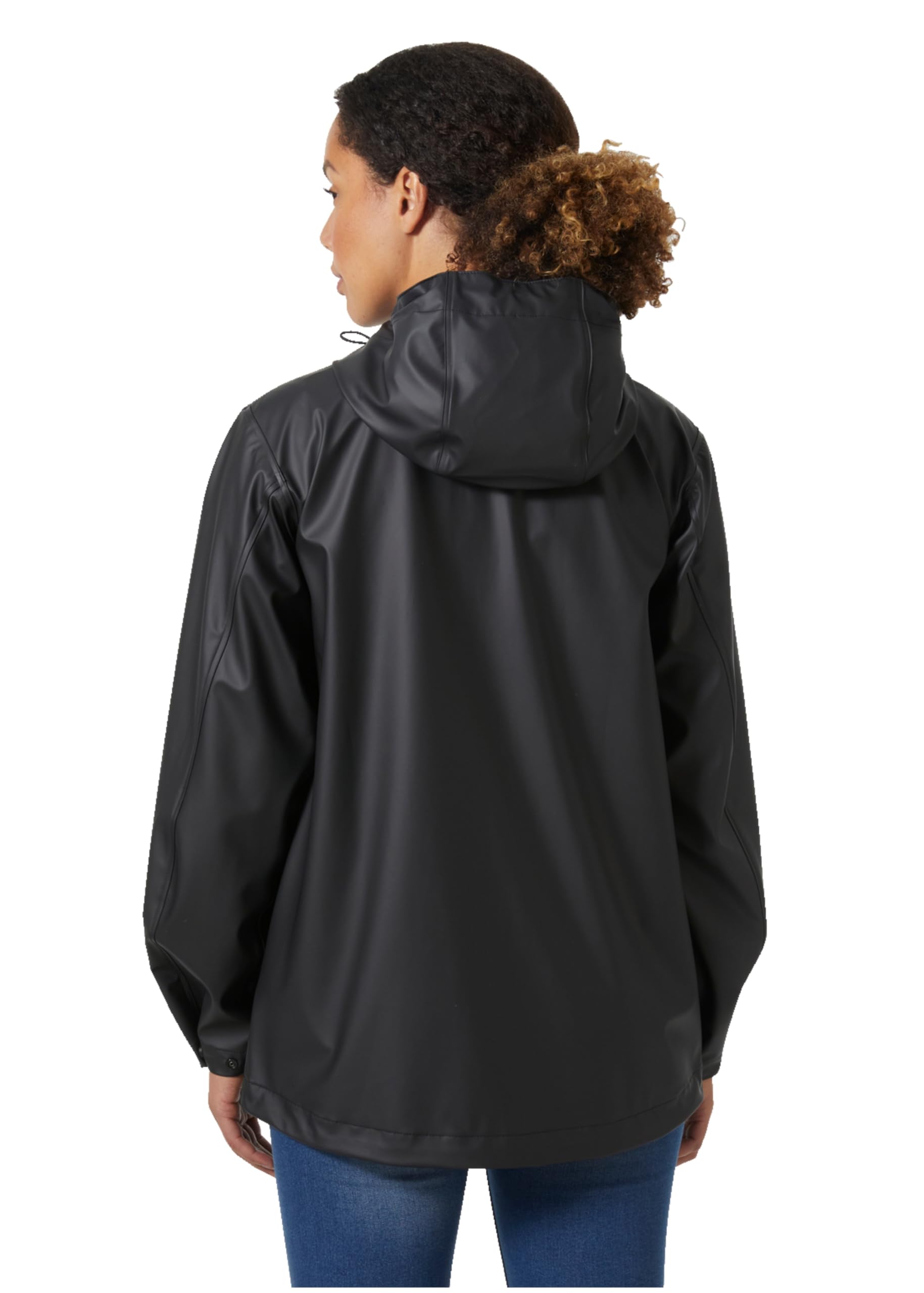 Detalle del acabado mate y el diseño clásico del Helly Hansen Mujer Chubasquero Moss.