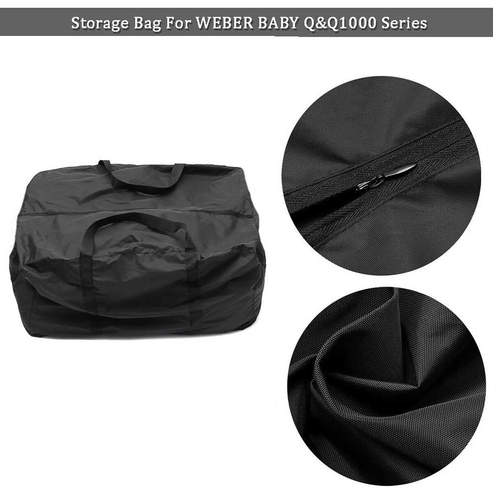 Tragbare Grillabdeckung, Grill-Aufbewahrung, wasserdichte Tasche, kompatibel mit Q&Q1000-Serie, Outdoor-Grillabdeckung für Strand, Picknick, Camping, tragbarer Holzkohlegrill, 74 x 57 x 43 cm