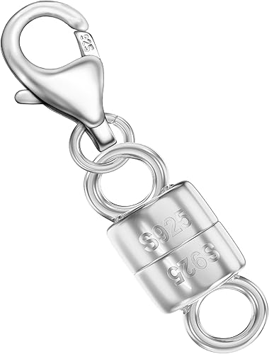 Dailyacc Collar magnético de langosta de plata 925 con cierre de seguridad de plata de ley con convertidores de joyería de oro de 14 quilates para