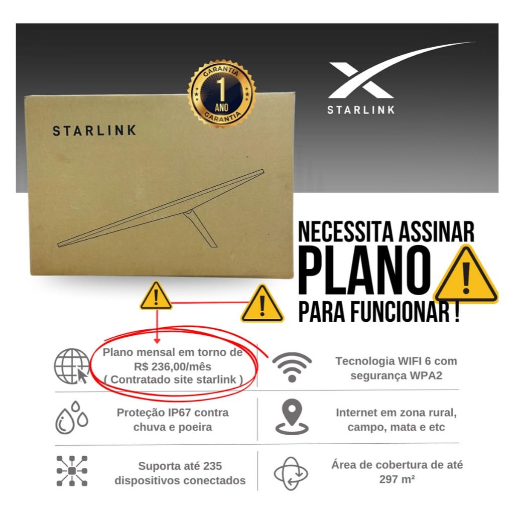 Antena De Internet Via Satélite Starlink Standard Kit V4 | Amazon