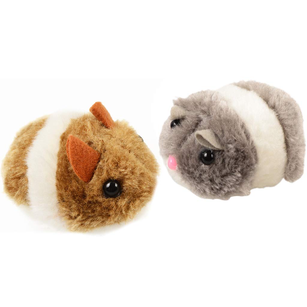 WT-DDJJK Baby Doll,Pull String Mouse Vibrating Movable Interactive Toy Fluffy Plush Mice for Cats