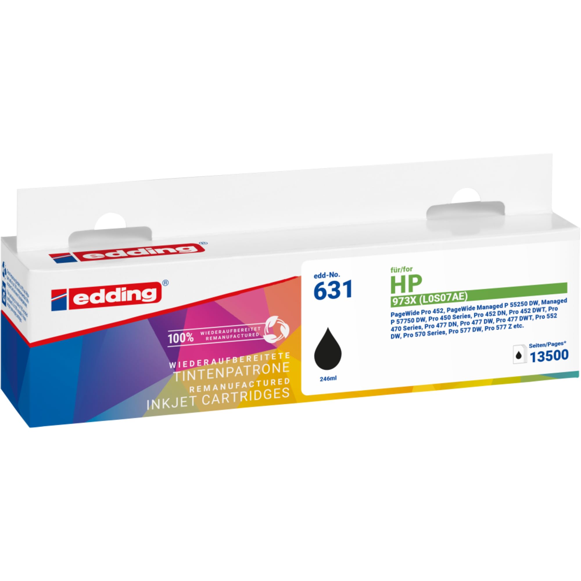 Edding Tintenpatrone kompatibel mit HP 973X (L0S07AE) Schwarz